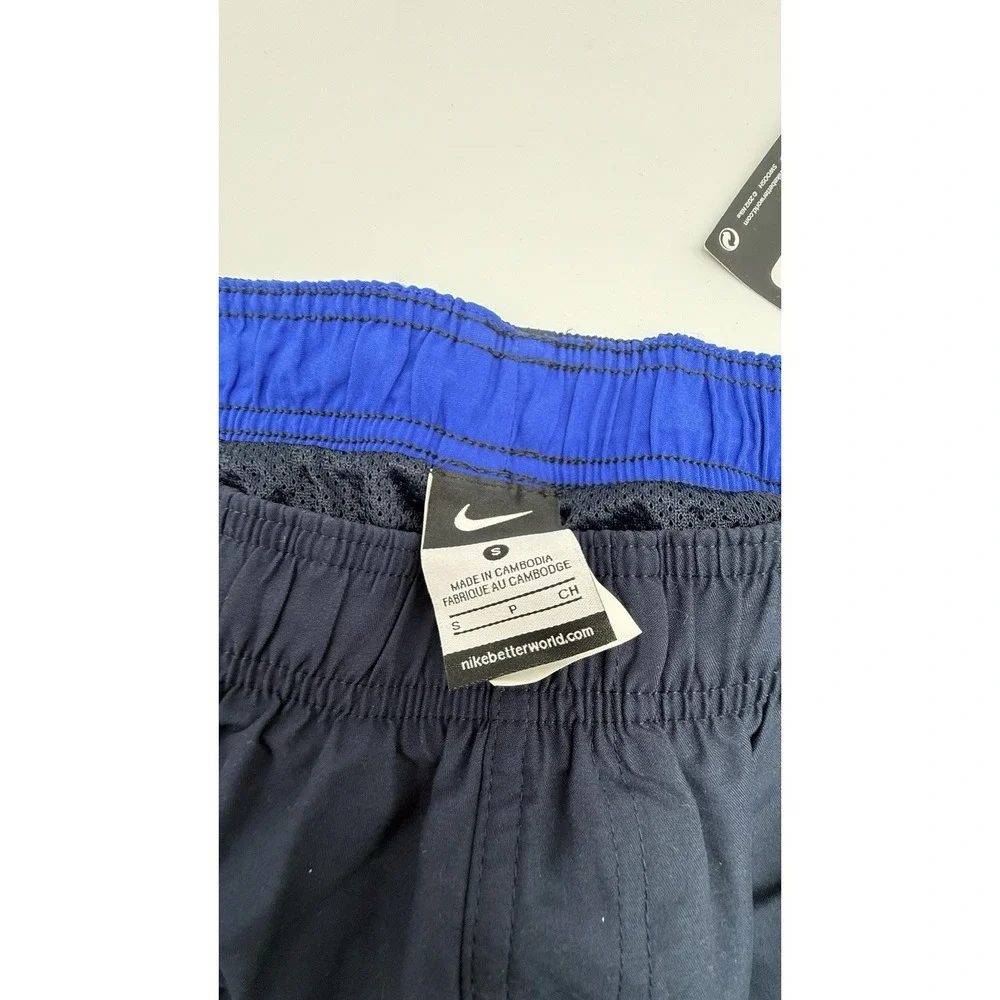 Nike Swim Trunks Mens Small Lined Swim Trunks Pockets Black Blue